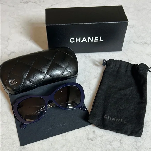 CHANEL | Accessories | Chanel Navy Sunglasses | Poshmark display picture 2